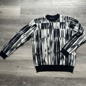 PALACE Black and Gray Wool Blend Patterned Crewneck Sweater Men’s XL EUC
